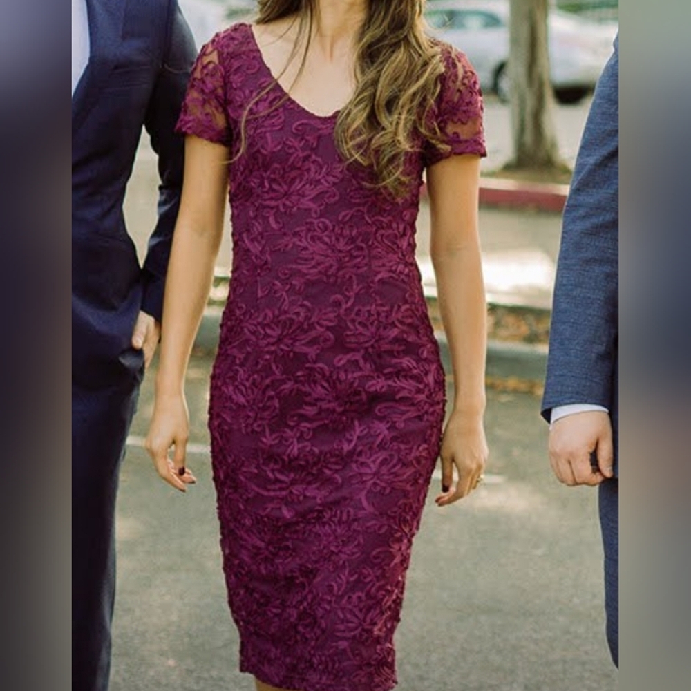 Elegant Purple Lace Dress